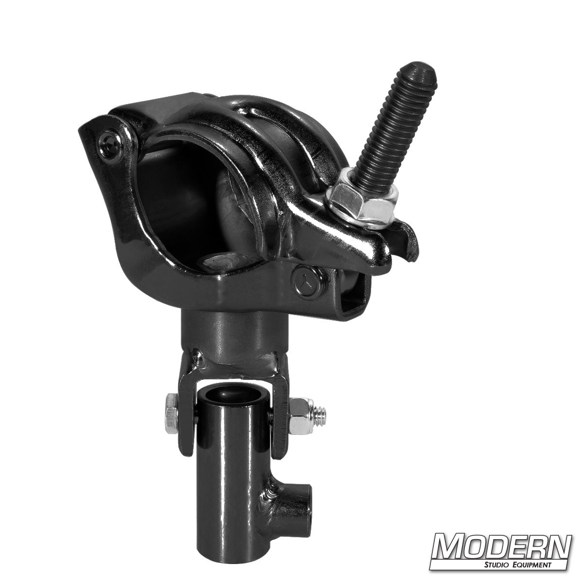 Grid Clamp to 5/8" Swivel — adjustable grip clamp with baby swivel pin for film, TV, lighting, and rigging setups | Modern Studio Equipment