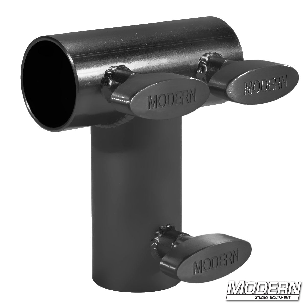 Heavy-duty Pipe Tee Receiver – professional grip and rigging hardware for Speed-Rail® systems with T-handles | Modern Studio Equipment