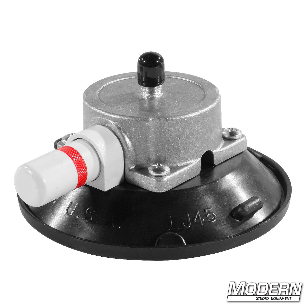 Suction cup rig holding an articulating arm and accessory