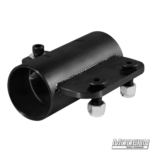 Mini plate slider bracket designed for 1-1/2" Speed-Rail®—ideal for adjustable rigging and secure mounting in film and grip setups.