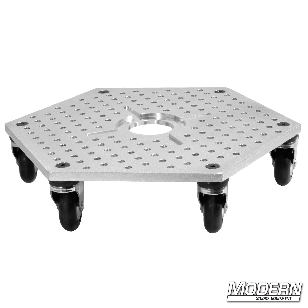 Hex Plate Floor Dolly with Casters – Modern Studio Equipment.