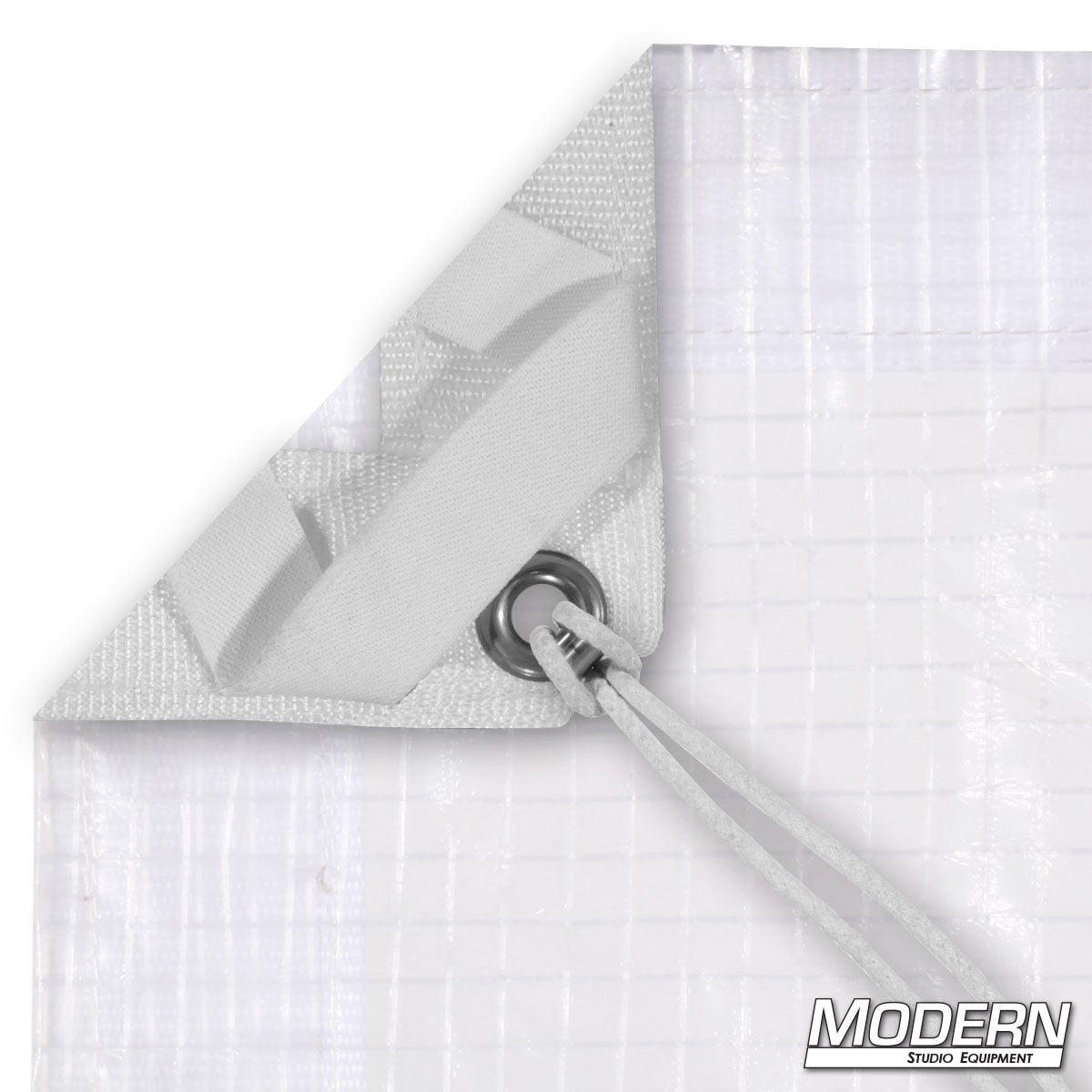 Clear Poly Bounce (Griffolyn) reflective lighting material for film and television – durable bounce fabric for diffusing and redirecting light on set.