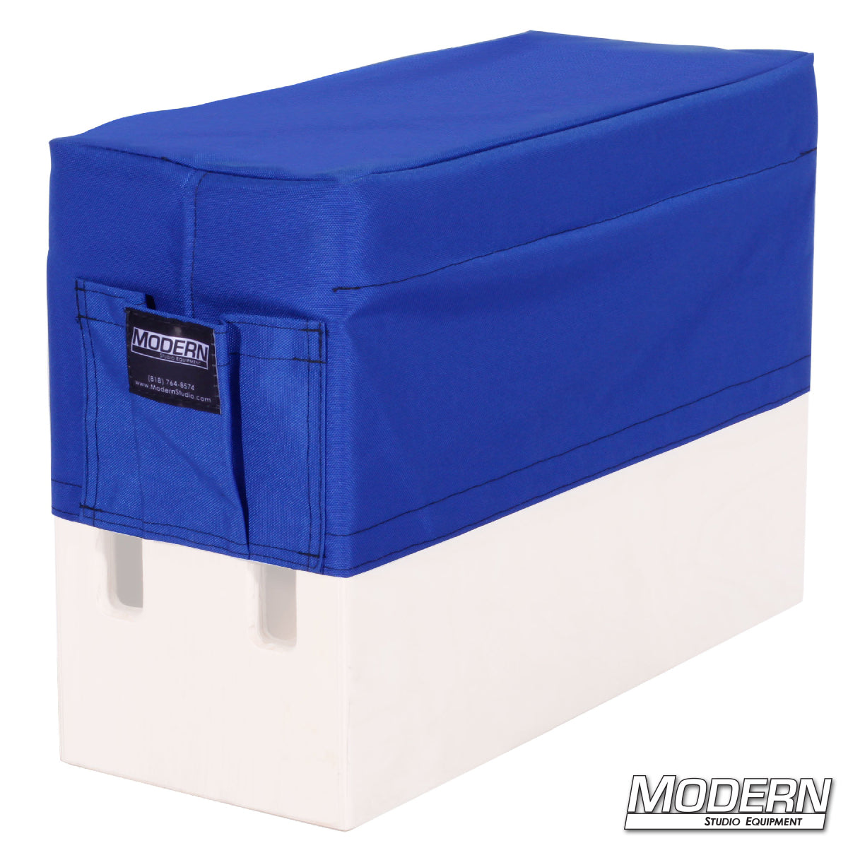 Horizontal apple box seat cover with pocket — blue Cover | Modern Studio Equipment                       