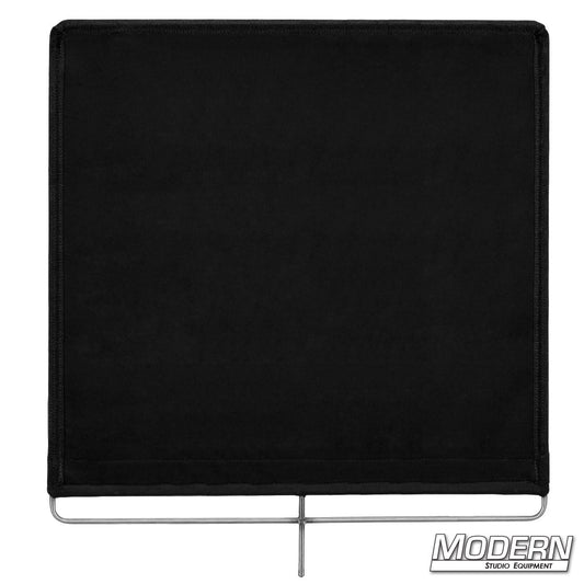 36" x 36" black flag for light control and spill reduction in film, TV, or photography lighting setups.