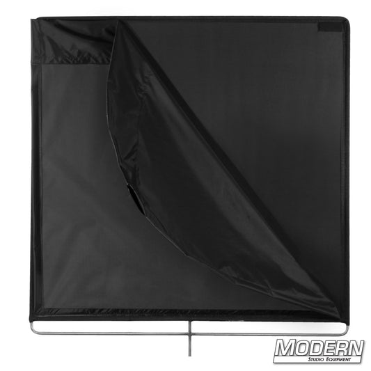 40 by 40 inch black double scrim for controlled light reduction in film, television, and photography lighting setups.