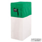 Green fabric Vertical Apple Box Seat Cover with Pocket – durable protective cover for film set gear