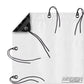 Claycote slip-on textile featuring a matte white bounce surface and black reverse side for negative fill, complete with webbing, grommets, ties, and elastic corners