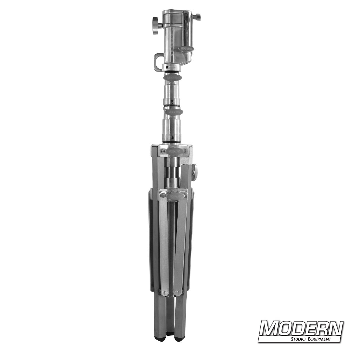 Low Boy Combo Stand with double riser and Rocky Mountain leg for mounting heavy lights and grip equipment in film and TV production