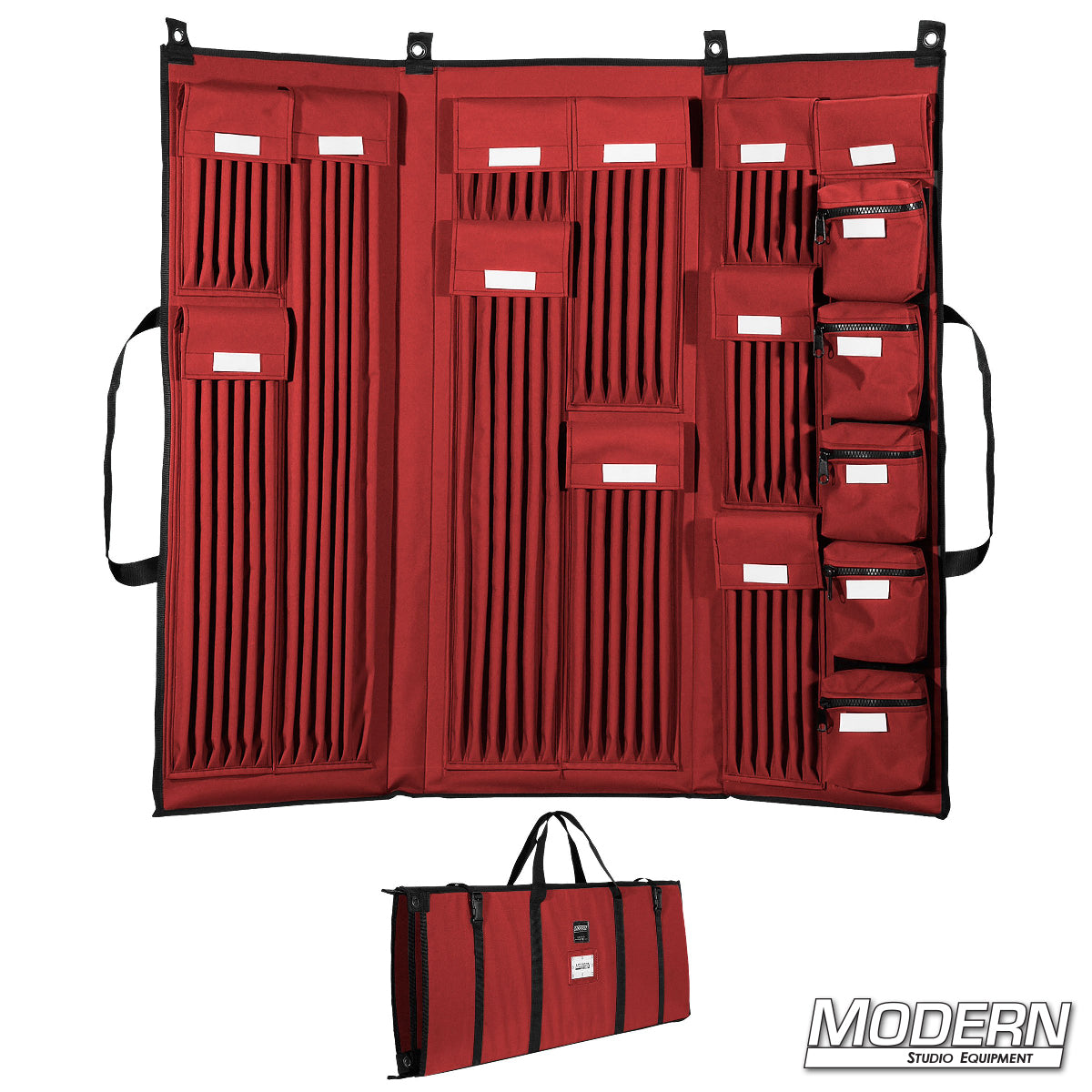 3-Fold Deluxe red 5/8-Inch Rod Bag – Heavy-Duty Carrying Case for Grip Equipment and Film Lighting Hardware | Modern Studio Equipment
