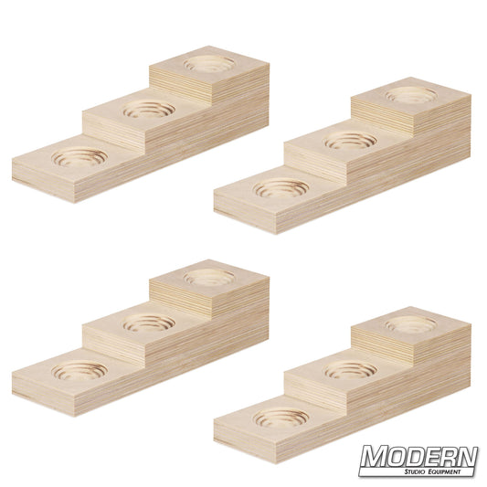 3-step wooden stair blocks set for film and television production used to elevate and level equipment on set