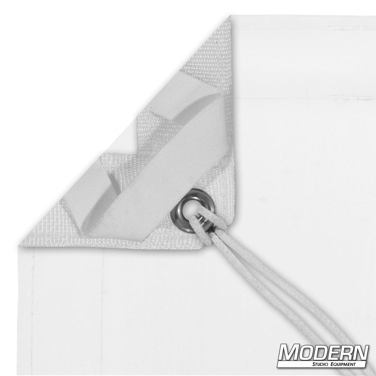 White Artificial 1/4 Stop Silk Diffusion Textile with Grommets, Ties and Elastic Corners for Professional Film and Photography Lighting