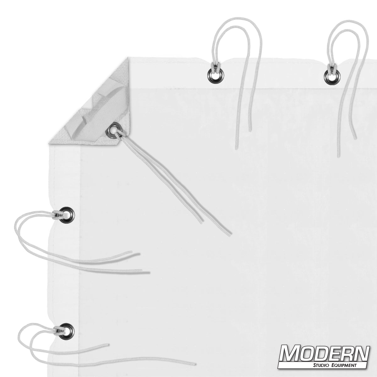 White Artificial 1/4 Stop Silk diffusion for film and photography – lightweight fabric for softening light, reducing shadows, and creating natural highlights on set.