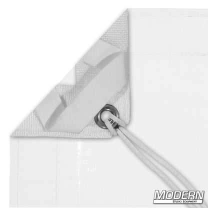 White White Poly Bounce Griffolyn Textile with Grommets, Ties and Elastic Corners for High Output Reflective Lighting Applications